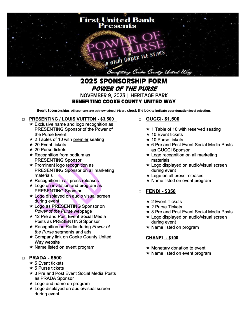 2023 Sponsorship Form